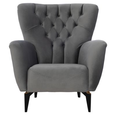 HM9217.20 bergere, chesterfield-style, grey velvet, 87x88x100