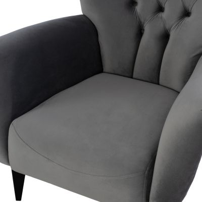 HM9217.20 bergere, chesterfield-style, grey velvet, 87x88x100