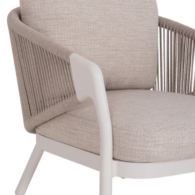 OUTDOOR LOUNGE SET 5PCS DRISCOLL HM6473.02 IVORY WHITE ALUMINUM--BEIGE ROPE & OLEFIN FABRIC