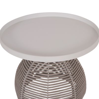 OUTDOOR LOUNGE SET 5PCS DRISCOLL HM6473.02 IVORY WHITE ALUMINUM--BEIGE ROPE & OLEFIN FABRIC