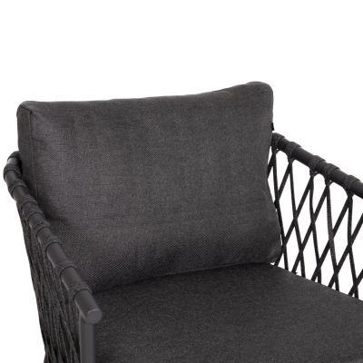 OUTDOOR LOUNGE SET 4-SEAT WILLA HM6505.01 ALUMINUM-ROPE-CUSHIONS IN GREY