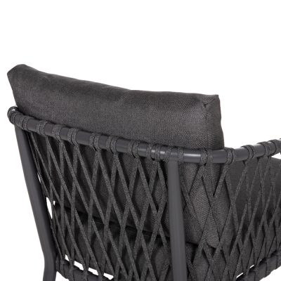 OUTDOOR LOUNGE SET 4-SEAT WILLA HM6505.01 ALUMINUM-ROPE-CUSHIONS IN GREY