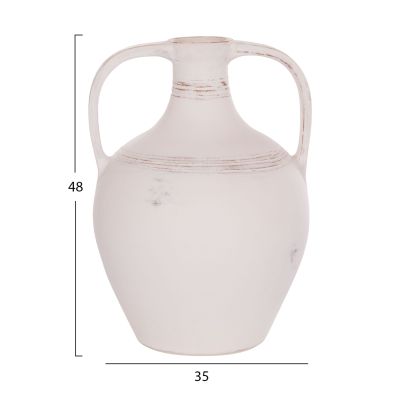 Декоративна ваза (амфора) Feax-бяло – 35x35x48 см (в).