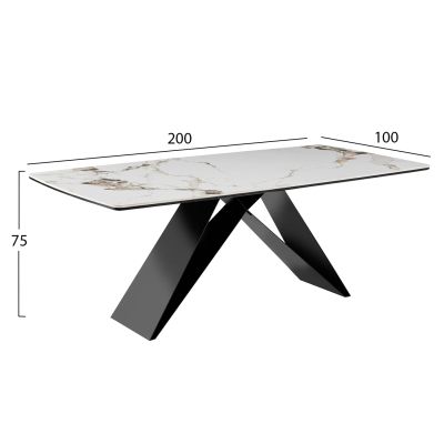 DINING TABLE CATAN HM18464.02 "PATEK PHILIPPE" SINTERED STONE TOP 200x100x75Hcm.