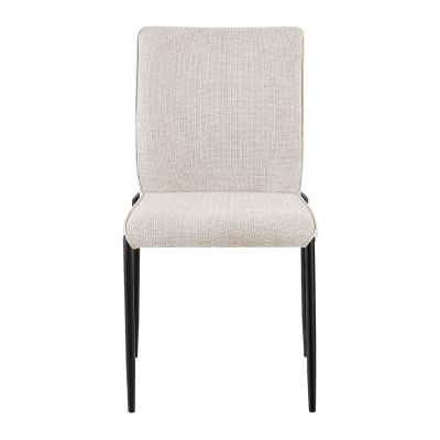 DINING CHAIR BRETO HM18468.02 BEIGE FABRIC--METAL LEGS IN BLACK 58x46x88Hcm.