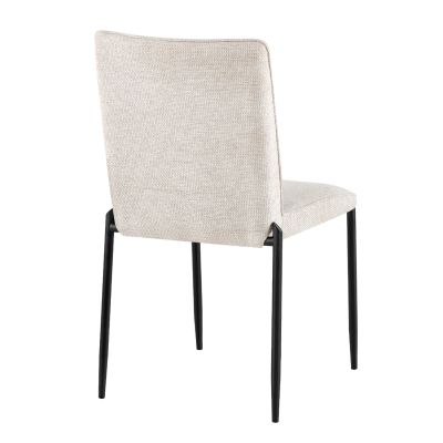 DINING CHAIR BRETO HM18468.02 BEIGE FABRIC--METAL LEGS IN BLACK 58x46x88Hcm.