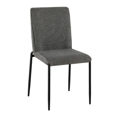 DINING CHAIR BRETO HM18468.01 GREY FABRIC--METAL LEGS IN BLACK 58x46x88Hcm.
