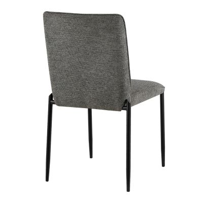DINING CHAIR BRETO HM18468.01 GREY FABRIC--METAL LEGS IN BLACK 58x46x88Hcm.
