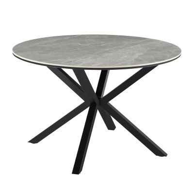 DINING TABLE ROUND ERAGON HM18460.03 SINTERED STONE TOP IN GREY MARBLE COLOR Φ120x75Hcm