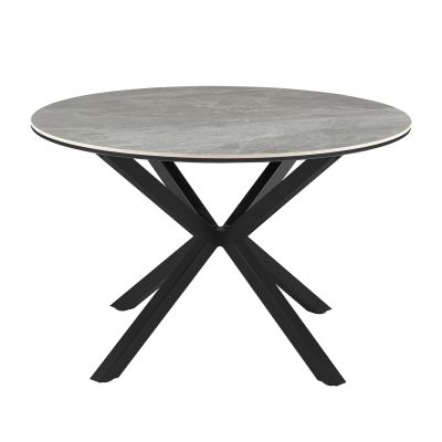 DINING TABLE ROUND ERAGON HM18460.03 SINTERED STONE TOP IN GREY MARBLE COLOR Φ120x75Hcm