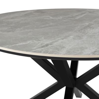 DINING TABLE ROUND ERAGON HM18460.03 SINTERED STONE TOP IN GREY MARBLE COLOR Φ120x75Hcm