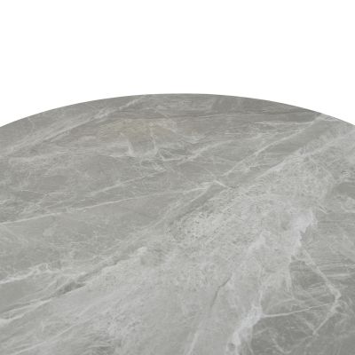 DINING TABLE ROUND ERAGON HM18460.03 SINTERED STONE TOP IN GREY MARBLE COLOR Φ120x75Hcm
