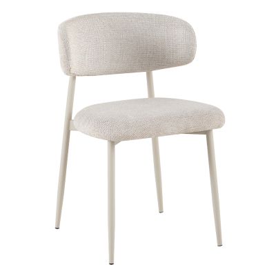 DINING CHAIR KIMO HM18459.04 BEIGE FABRIC--METAL LEGS IN CREAM BEIGE 47x48x78Hcm.
