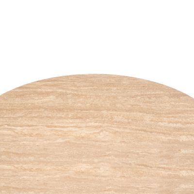 DINING TABLE ROUND CHARM TRAVERTINE--METAL BASE Φ120x75Hcm.