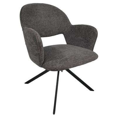 DINING CHAIR SWIVEL GALLO GREY FABRIC--METAL LEGS 59x61.5x86Hcm.