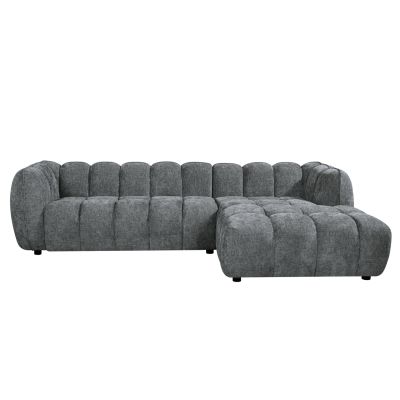 ЪГЛОВ ДИВАН (ДЕСЕН) LYKKE -СИВ ПЛАТ-280x89-165x70Всм.