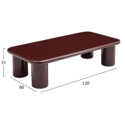 COFFEE TABLE SOLNA HM18454.06 MDF IN GLOSSY RED 120x60x31Hcm.