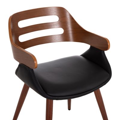 Conference Armchair SUPERIOR PRO HM8491.01 Walnut-Black PU 50x53x76Hcm