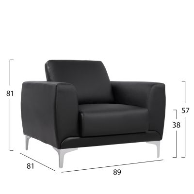 Set sofa 3 pieces Kenzie with Black PU HM10329.02