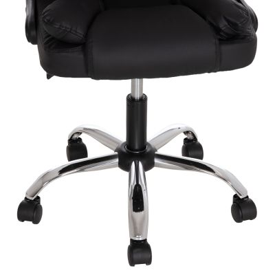 OFFICE CHAIR CANAN HM1201.11 BLACK PVC--CHROME BASE 63x62x93-101Hcm.