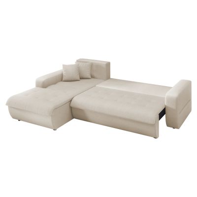 CORNER SOFABED LEFT KANSO HM3338.03L BEIGE FABRIC 244x188x80Hcm.