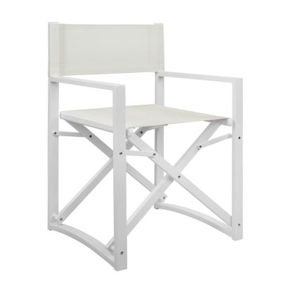 DIRECTOR'S CHAIR ALUMINUM DUPRE HM5094.02 WHITE COLOR 57x48,5x85.5Hcm.