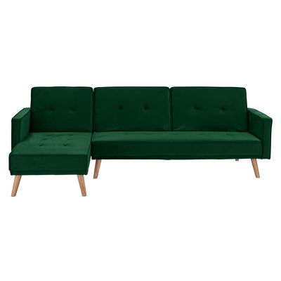 REVERSIBLE CORNER SOFA-BED TALIA HM3153.03 VELVET IN GREEN 267x153x85cm