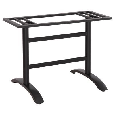 BASE FOR TABLE HM468.11 ALUMINUM DOUBLE IN MATTE BLACK WITH HEIGHT ADJUSTERS 100Χ40Χ73Hcm.