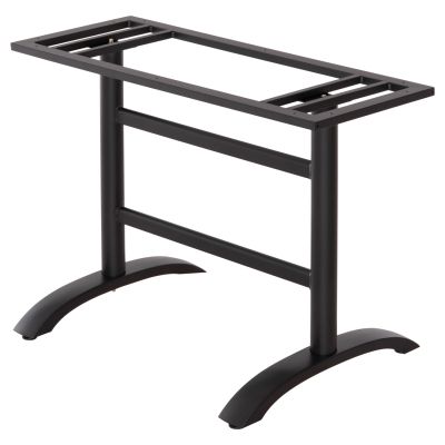 BASE FOR TABLE HM468.11 ALUMINUM DOUBLE IN MATTE BLACK WITH HEIGHT ADJUSTERS 100Χ40Χ73Hcm.