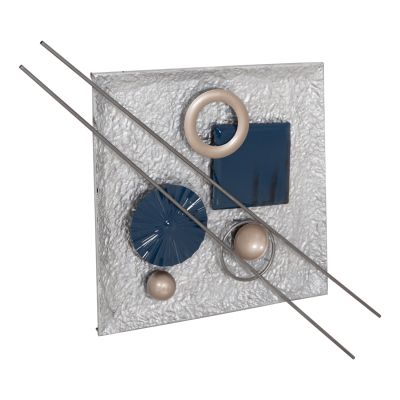 WALL DECOR HM7559 METAL SQUARE PLATE- BLUE, GREY, BEIGE, WHITE