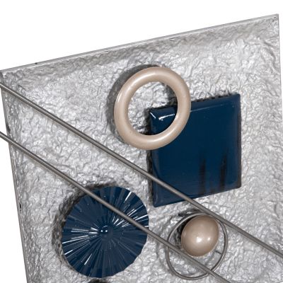 WALL DECOR HM7559 METAL SQUARE PLATE- BLUE, GREY, BEIGE, WHITE