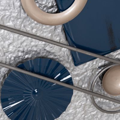 WALL DECOR HM7559 METAL SQUARE PLATE- BLUE, GREY, BEIGE, WHITE