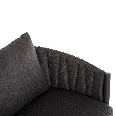 OUTDOOR LOUNGE SET 5PCS SHANKS HM6206.01 DARK GREY ALUMINUM-OLEFIN FABRIC-3D PRINT GLASS