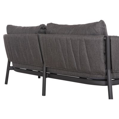 OUTDOOR LOUNGE SET 5PCS SHANKS HM6206.01 DARK GREY ALUMINUM-OLEFIN FABRIC-3D PRINT GLASS