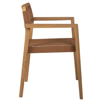 ARMCHAIR CHARLOTTE HM9637.01 TEAK WOOD & BROWN ROPE--B'RATED 59x54x83Hcm.