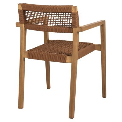 ARMCHAIR CHARLOTTE HM9637.01 TEAK WOOD & BROWN ROPE--B'RATED 59x54x83Hcm.