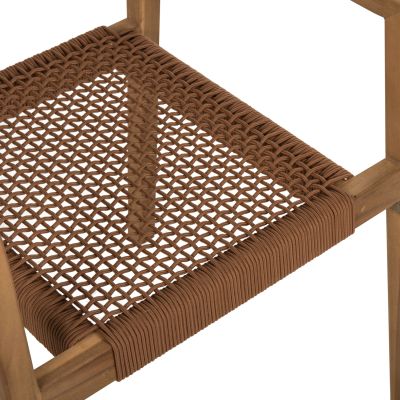 ARMCHAIR CHARLOTTE HM9637.01 TEAK WOOD & BROWN ROPE--B'RATED 59x54x83Hcm.