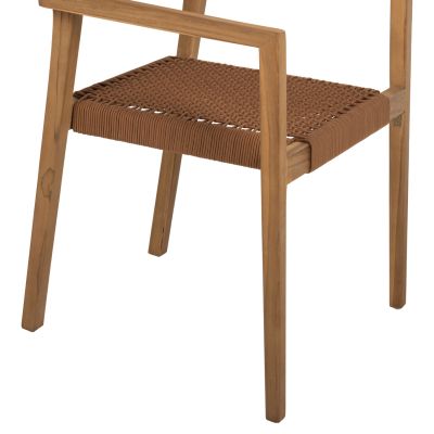 ARMCHAIR CHARLOTTE HM9637.01 TEAK WOOD & BROWN ROPE--B'RATED 59x54x83Hcm.
