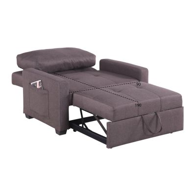 ARMCHAIR-BED KANNA HM3083.01 BROWN FABRIC 112x96x85Hcm