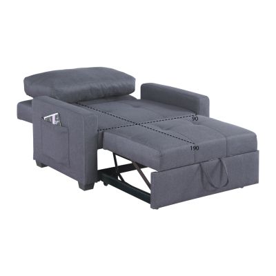 Armchair-Bed Kanna HM3083.10, Grey fabric, 112x96x85Η cm