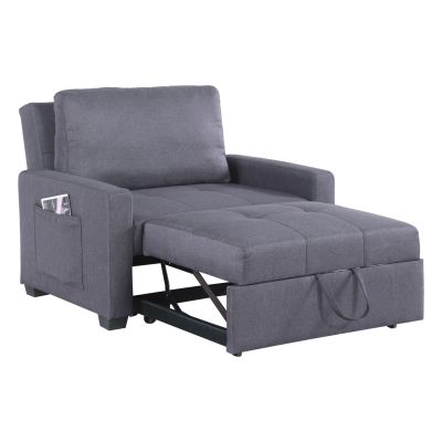 Armchair-Bed Kanna HM3083.10, Grey fabric, 112x96x85Η cm