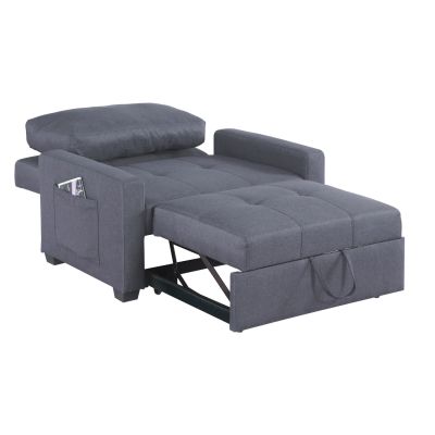 Armchair-Bed Kanna HM3083.10, Grey fabric, 112x96x85Η cm