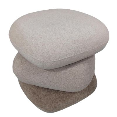 STOOL SWIVEL RUBICON HM18472.12 FABRIC 3 SHADES OF BEIGE 45x45x45.5Hcm.
