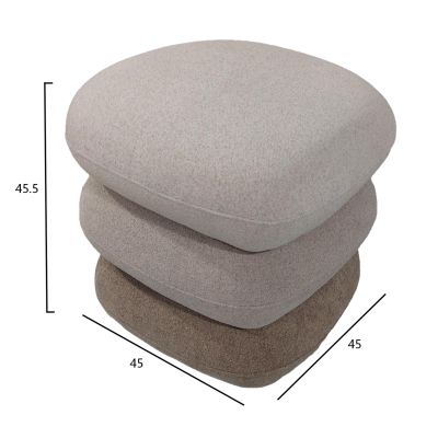 STOOL SWIVEL RUBICON HM18472.12 FABRIC 3 SHADES OF BEIGE 45x45x45.5Hcm.