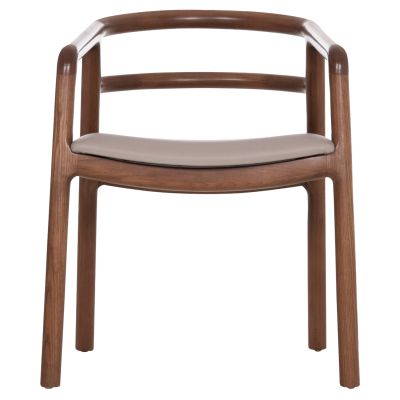 DINING CHAIR EFFY HM18393.03 ASHWOOD IN WALNUT COLOR--MOCHA PU SEAT 57x57x70Hcm
