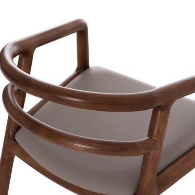 DINING CHAIR EFFY HM18393.03 ASHWOOD IN WALNUT COLOR--MOCHA PU SEAT 57x57x70Hcm