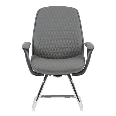 VISITOR'S CHAIR VELUM-s HM1235.10 GREY PU--CHROMED BASE 71x60x100Hcm.