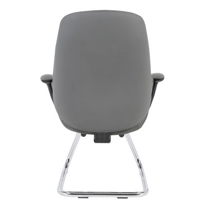 VISITOR'S CHAIR VELUM-s HM1235.10 GREY PU--CHROMED BASE 71x60x100Hcm.
