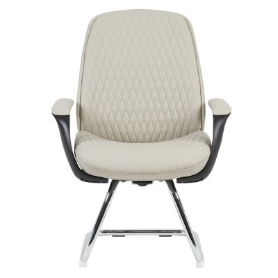VISITOR'S CHAIR VELUM-s HM1235.02 BEIGE PU--CHROMED BASE 71x60x100Hcm.