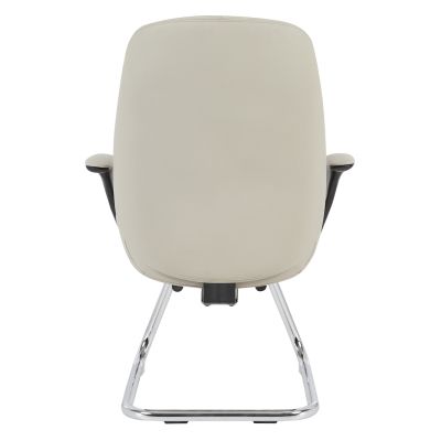 VISITOR'S CHAIR VELUM-s HM1235.02 BEIGE PU--CHROMED BASE 71x60x100Hcm.
